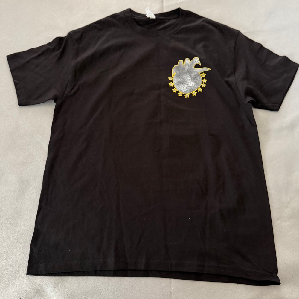 American Apparel Mens Black Snot Tour Disco Ball Heart Graphic T-Shirt Large